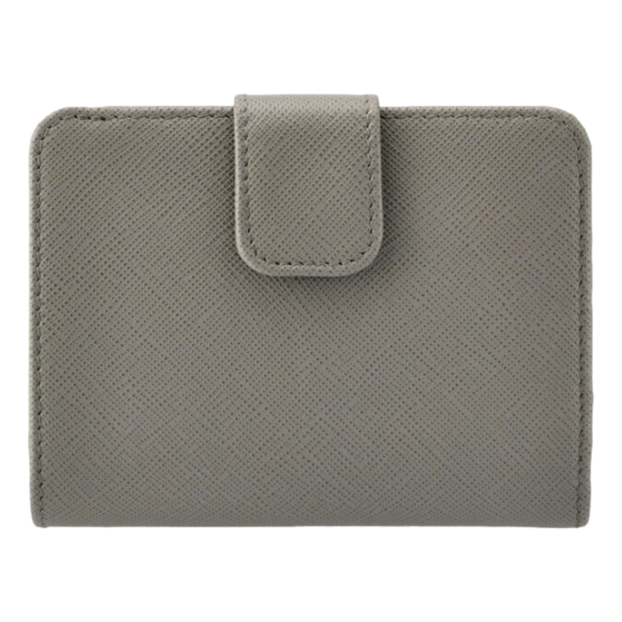 Prada Saffiano Leather Small Wallet with Zipper Argilla and Astrale Grey Blue available at Queen Bee of Beverly Hills