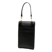 Prada Saffiano Lux Black Top Handle Chain Strap Mini Bag available at Queen Bee of Beverly Hills