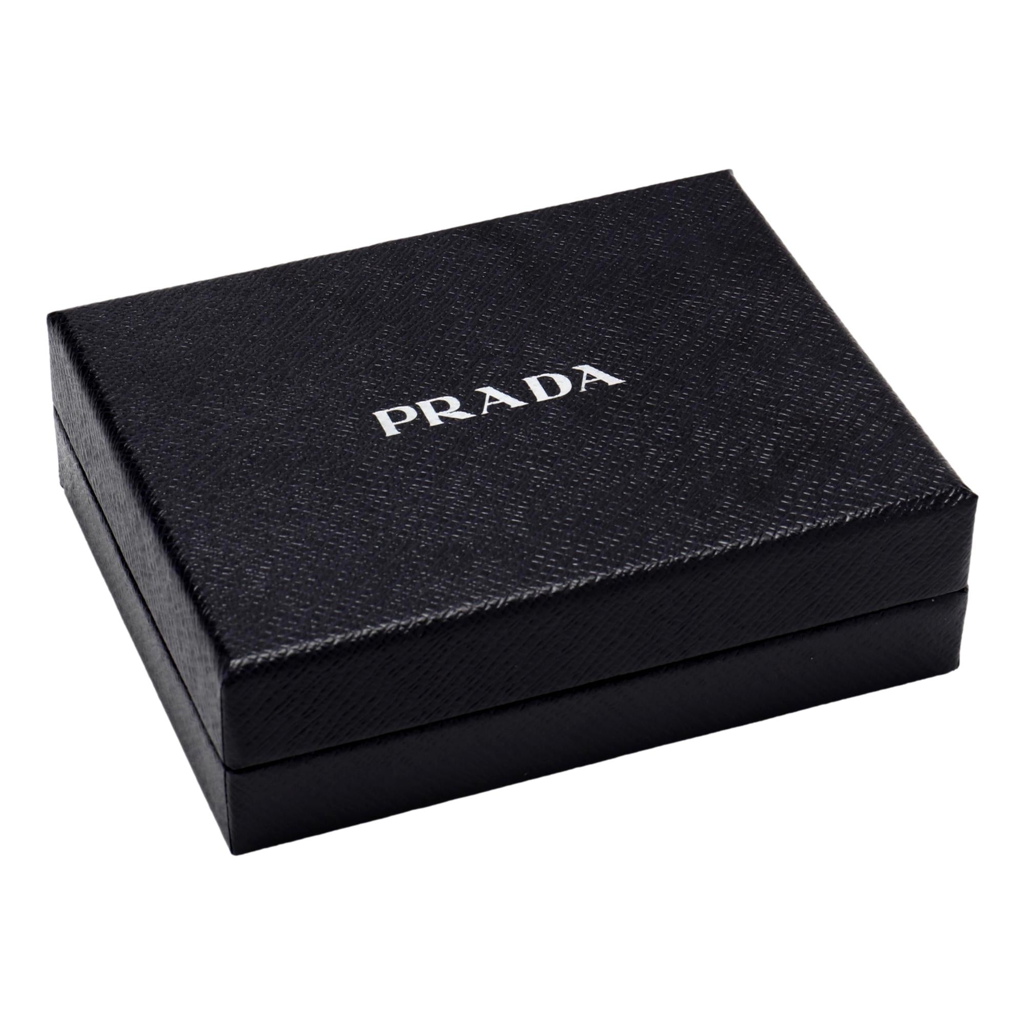Prada Saffiano Mens Bruciato Brown Credit Card Wallet available at Queen Bee of Beverly Hills