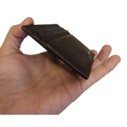 Prada Saffiano Mens Bruciato Brown Credit Card Wallet available at Queen Bee of Beverly Hills