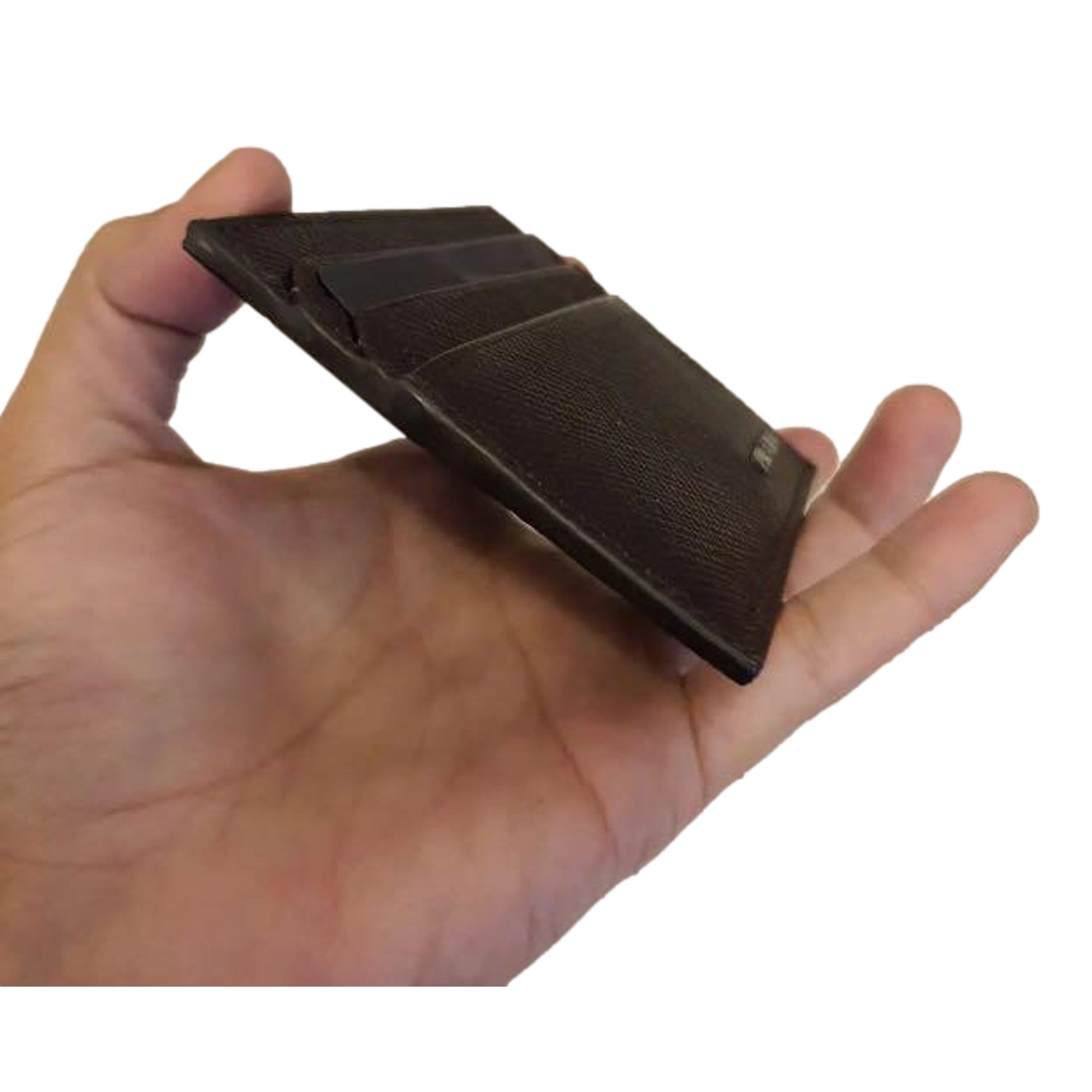 Prada Saffiano Mens Bruciato Brown Credit Card Wallet available at Queen Bee of Beverly Hills