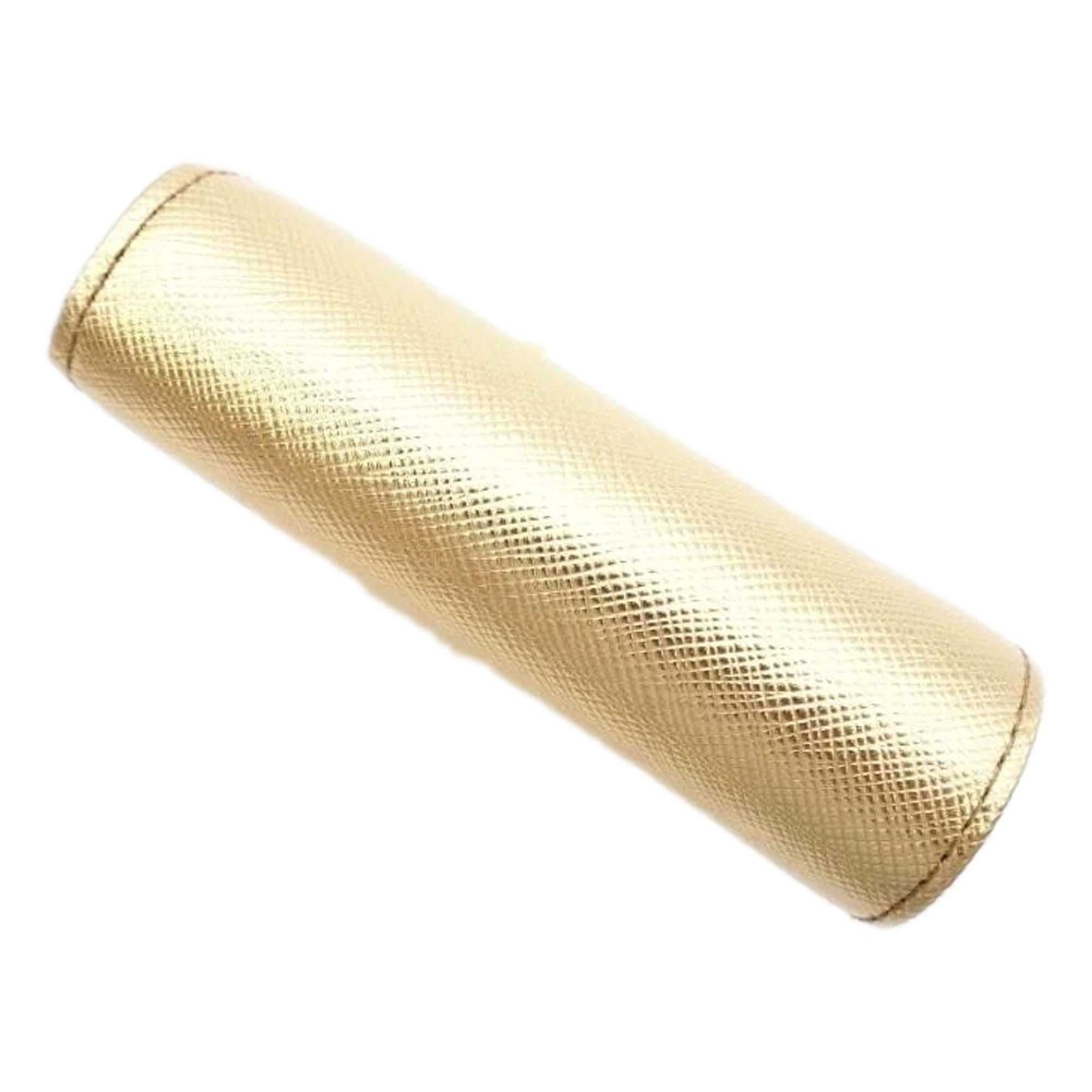 Prada Saffiano Platino Gold Trifold Wallet Card Case with Zipper Coin Pouch available at Queen Bee of Beverly Hills