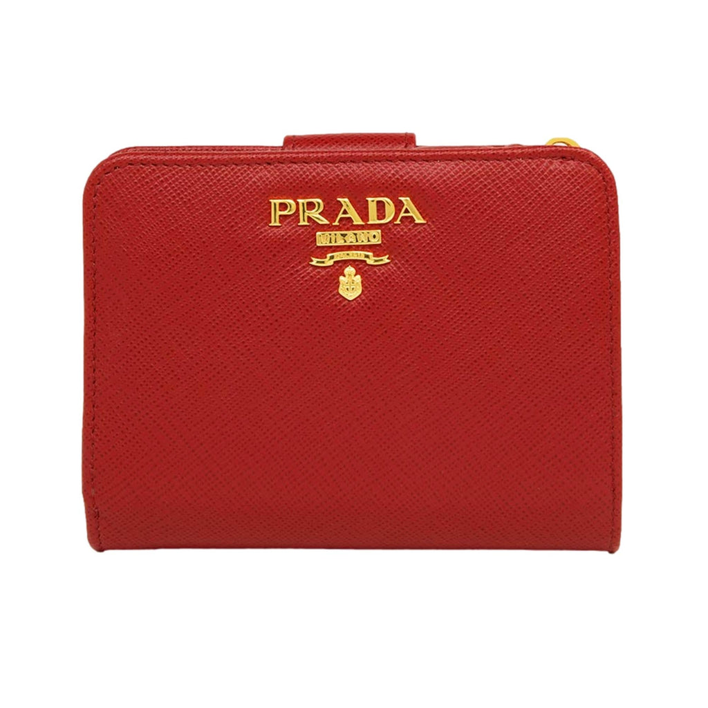 Prada Saffiano Rosso Red Snap Bifold Wallet – Queen Bee of Beverly