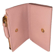 Prada Saffiano Leather Cipria Beige Small Snap Bifold Coin Pouch Wallet - available at Queen Bee of Beverly Hills.