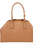 Prada Saffiano Soft Calfskin Top Handle Handbag Medium Caramel Brown available at Queen Bee of Beverly Hills