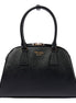 Prada Saffiano Soft Calfskin Top Handle Handbag Medium Nero Black available at Queen Bee of Beverly Hills