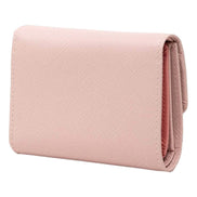Prada Saffiano Petalo Pink Multicolor Trifold Coin Zipper Card Snap Wallet - available at Queen Bee of Beverly Hills. 