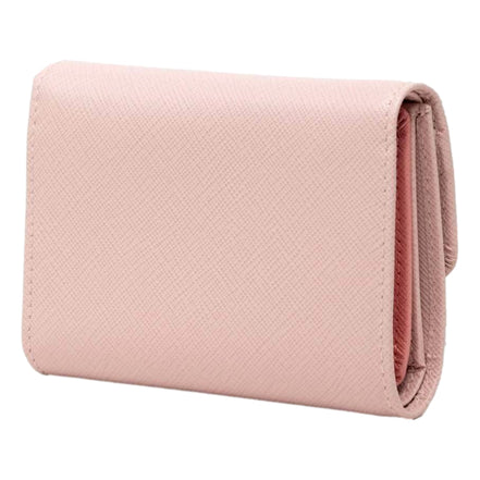 Prada Saffiano Petalo Pink Multicolor Trifold Coin Zipper Card Snap Wallet - available at Queen Bee of Beverly Hills. 