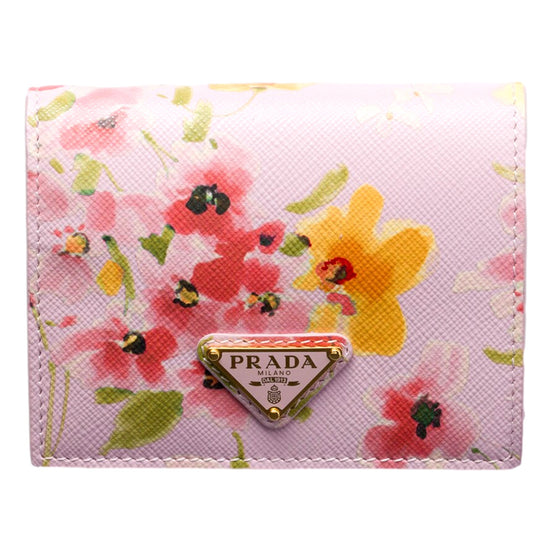 Prada Floral Saffiano Wallet sold at Queen Bee of Beverly Hills