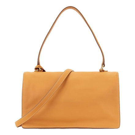 Prada Soft Sound Medium Amber Orange Soft Grain Leather Shoulder Bag available at Queen Bee of Beverly Hills