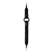 Prada Black Embroidered Re-Nylon and Leather Shoulder Strap with Ring Detail - available at Queen Bee of Beverly Hills. 