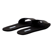 Prada Black Silk Satin Slides with Matching Travel Case Holder