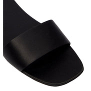 Prada Black Silk Satin Slides with Matching Travel Case Holder