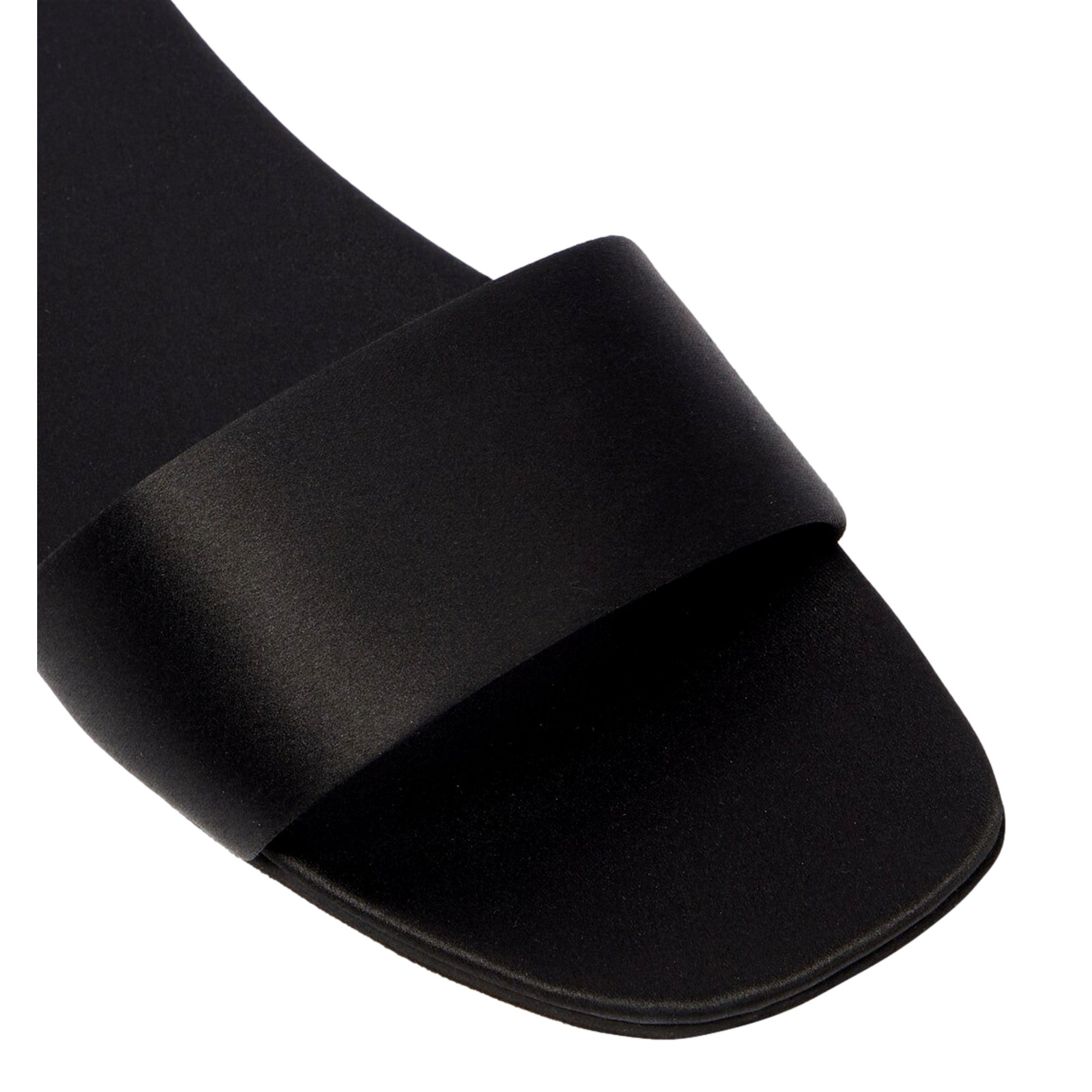 Prada Black Silk Satin Slides with Matching Travel Case Holder