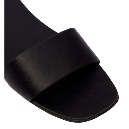 Prada Black Silk Satin Slides with Matching Travel Case Holder