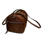 Prada Small Re-Nylon and Saffiano Leather Duffel Bag Brown - available at Queen Bee of Beverly Hills. 