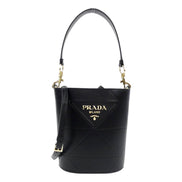 Prada Soft Calf Leather Bucket Crossbody Handbag Nero Black available at Queen Bee of Beverly Hills