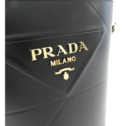 Prada Soft Calf Leather Bucket Crossbody Handbag Nero Black available at Queen Bee of Beverly Hills