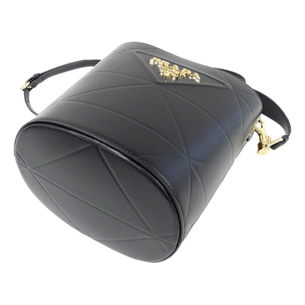 Prada Soft Calf Leather Bucket Crossbody Handbag Nero Black available at Queen Bee of Beverly Hills