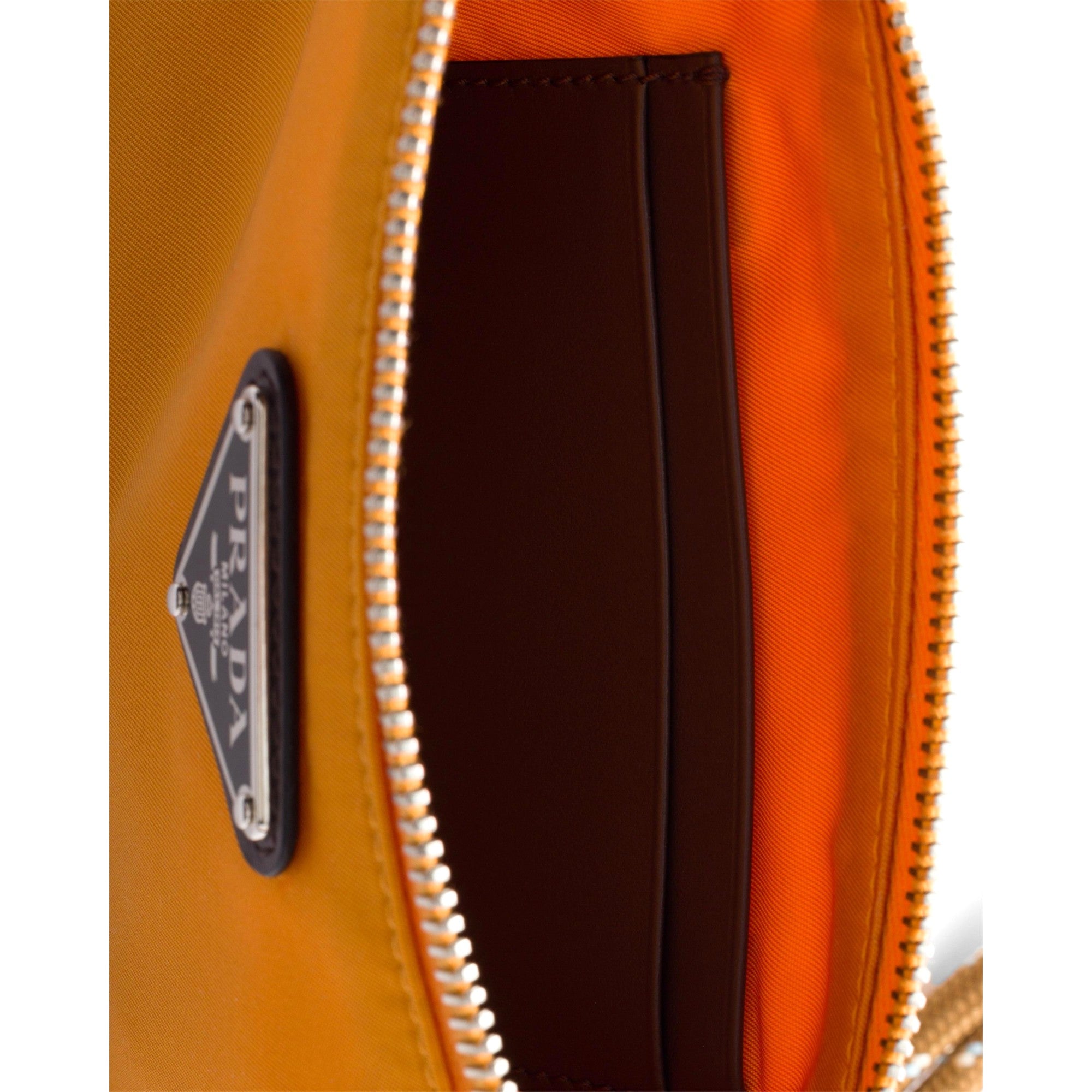 Prada Speedrock Re-Nylon Ambra Orange Nylon Leather Smartphone Holder Pouch Bag sold at Queen Bee of Beverly Hills