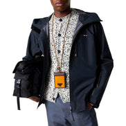 Prada Speedrock Orange Re-Nylon Leather Card Holder with Strap - available at Queen Bee of Beverly Hills. 