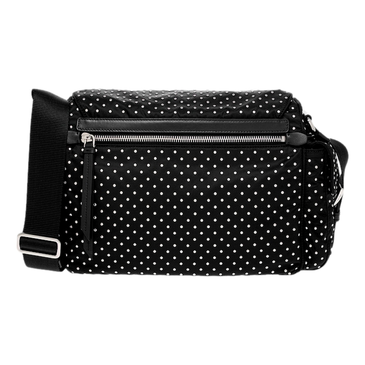Prada Black Studded Re-Nylon Shoulder Bag with Silver Studs - available at Queen Bee of Beverly Hills. 