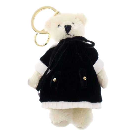 Prada Teddy Bear Cotton Mohair Bag Charm Keychain Black Dress - available at Queen Bee of Beverly Hills. 