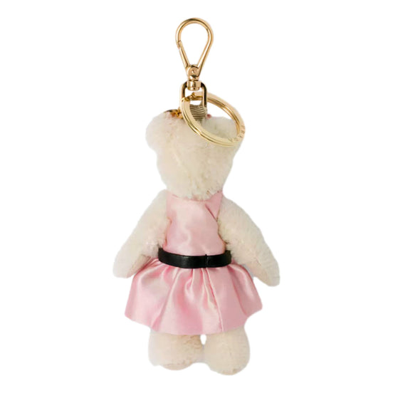 Prada Teddy Bear Cotton Mohair Bag Charm in White Pink - available at Queen Bee of Beverly Hills. 