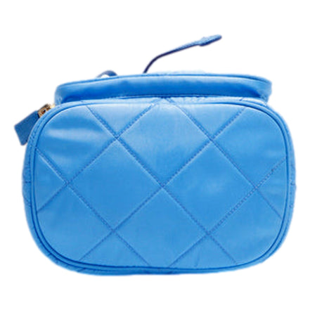 Prada Tessuto Nylon Pervinca Blue Duet Drawstring Quilted Bucket Bag available at Queen Bee of Beverly Hills