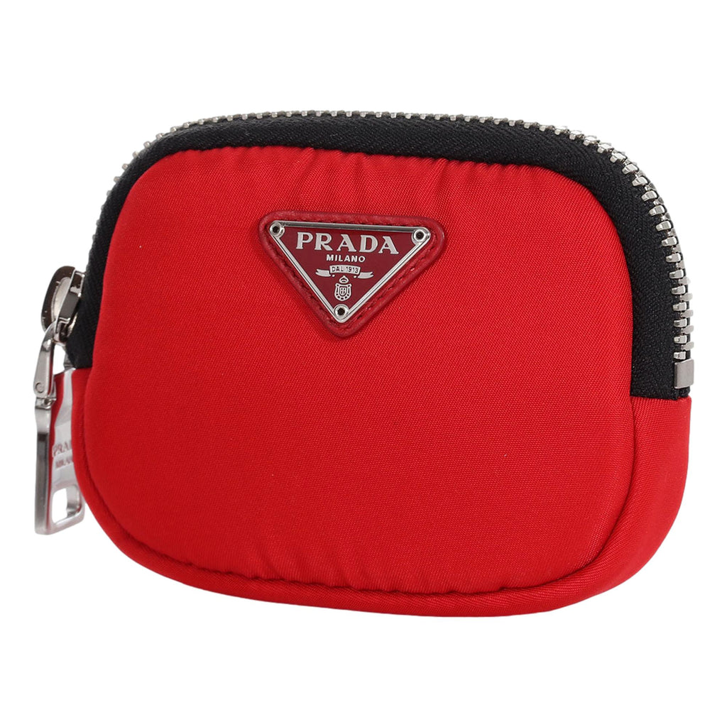 Prada Tessuto Red Nylon Cargo Mini Pouch on Lanyard Neck Bag at_Queen_Bee_of_Beverly_Hills