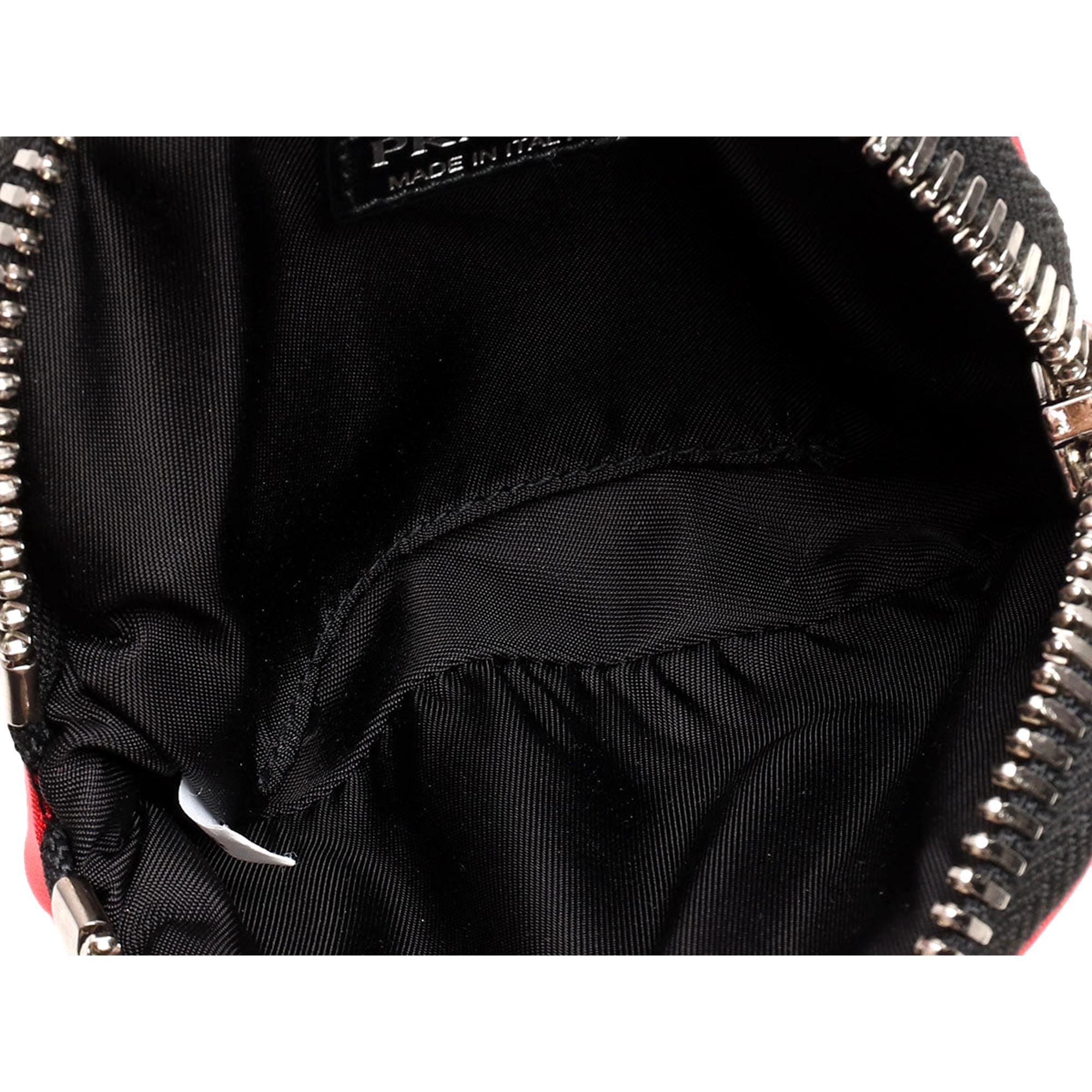 Prada Tessuto Red Nylon Cargo Mini Pouch on Lanyard Neck Bag available at Queen Bee of Beverly Hills