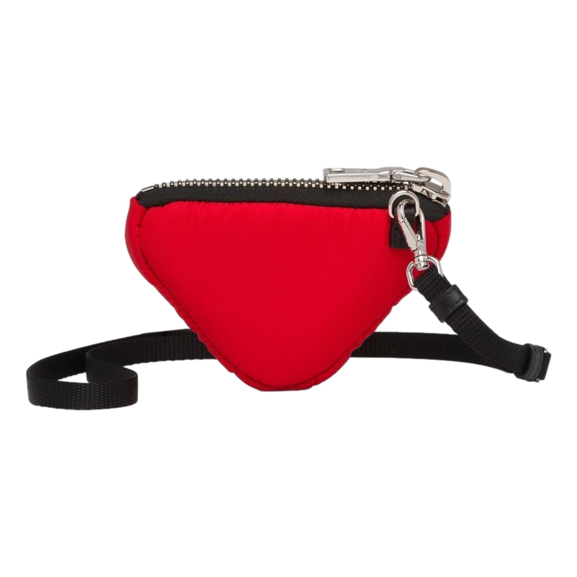 Prada Tessuto Red Nylon Cargo Mini Triangle Pouch on Lanyard Neck Bag Queen Bee of Beverly Hills