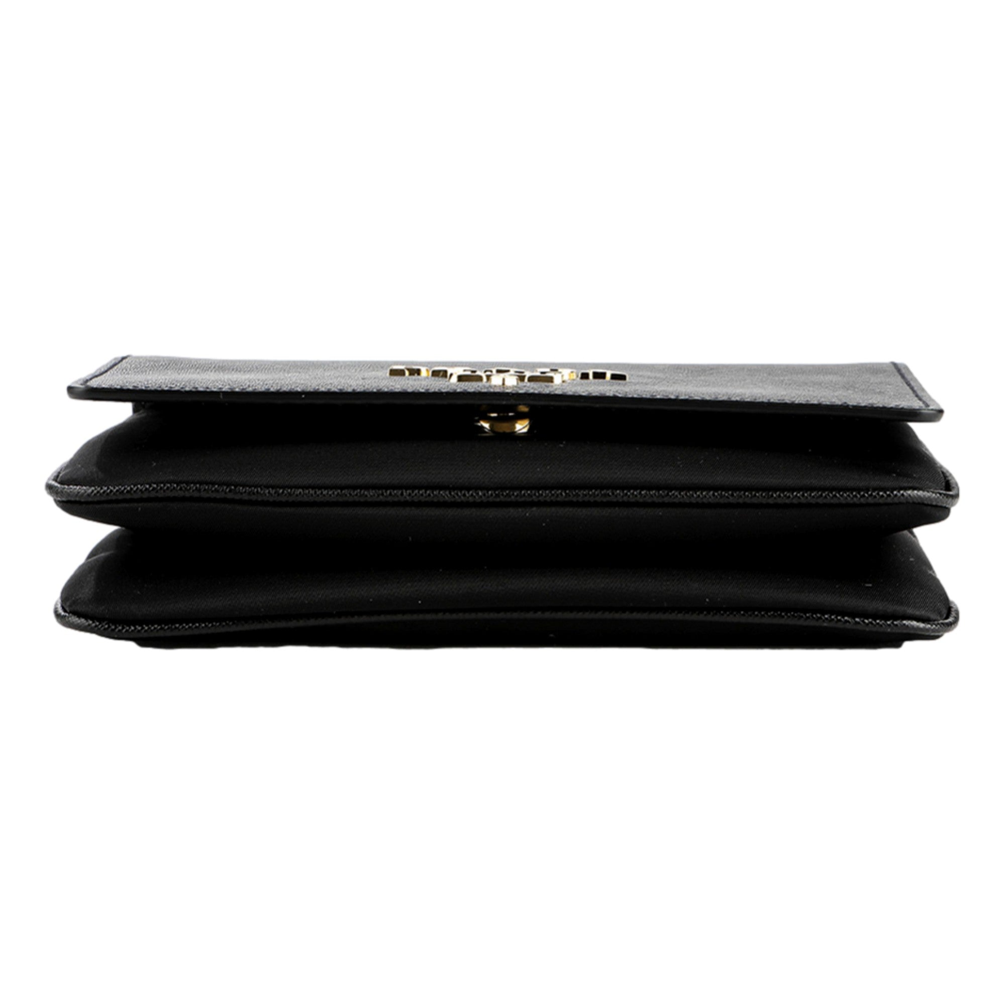 Prada Tessuto and Saffiano Leather Black Crossbody Bag sold at Queen Bee of Beverly Hills