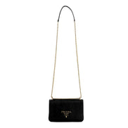 Prada Tessuto and Saffiano Leather Black Crossbody Bag sold at Queen Bee of Beverly Hills
