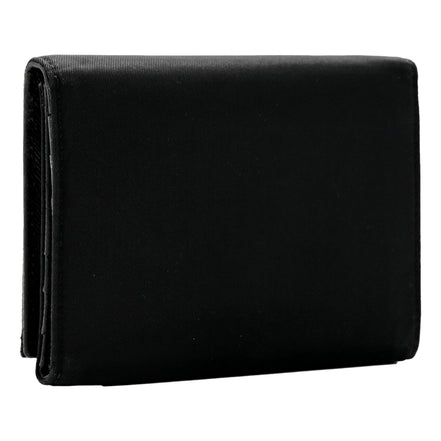 Prada Tessuto Nylon Tri-Fold Compact Wallet Black