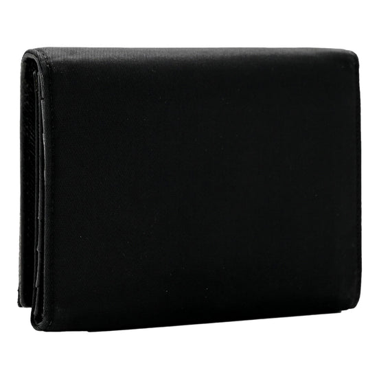 Prada Tessuto Nylon Tri-Fold Compact Wallet Black