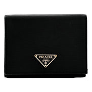 Prada Tessuto Nylon Tri-Fold Compact Wallet Black