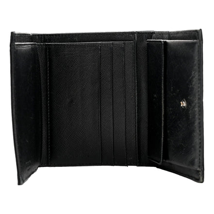 Prada Tessuto Nylon Tri-Fold Compact Wallet Black