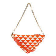 Prada Triangle Jacquard Canvas Chain Shoulder Bag available at Queen Bee of Beverly Hills