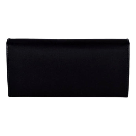 Prada Triangle Logo Tessuto Re-Nylon Black Continental Large Flap Wallet available at Queen Bee of Beverly Hills