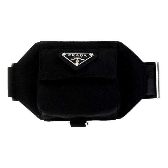 Prada Black Re-Nylon Belt Bag Trick Bag Charm - available at Queen Bee of Beverly Hills. 