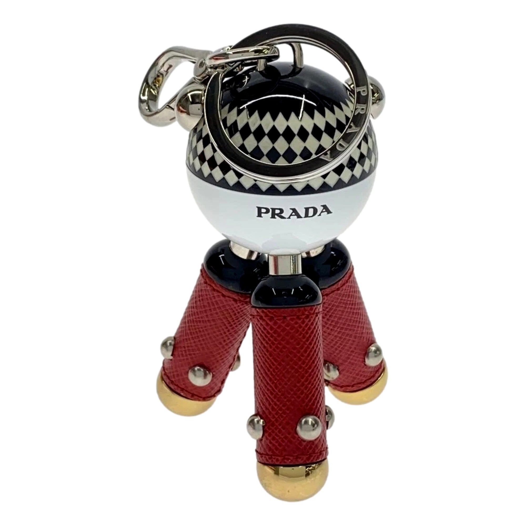 Prada Pradamalia Trick Robot Disco Leather Metal Charm