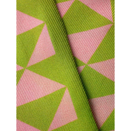 Prada Green and Pink Geometric Print Silk Twilly Scarf