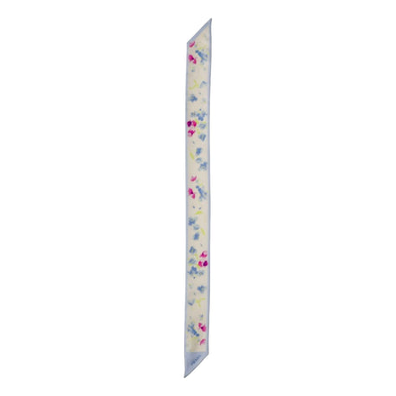 Prada Light Blue Floral Print Silk Twilly Scarf - available at Queen Bee of Beverly Hills. 