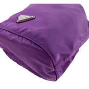 Prada UVA Purple Tessuto Nylon Triangle Logo Drawstring Bucket Bag available at Queen Bee of Beverly Hills