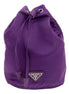 Prada UVA Purple Tessuto Nylon Triangle Logo Drawstring Bucket Bag available at Queen Bee of Beverly Hills
