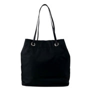 Prada Vintage Tessuto Triangle Logo Drawstring Handbag Totebag Black