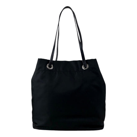 Prada Vintage Tessuto Triangle Logo Drawstring Handbag Totebag Black