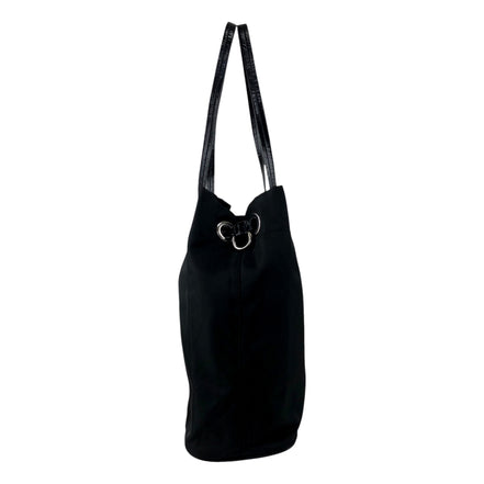 Prada Vintage Tessuto Triangle Logo Drawstring Handbag Totebag Black