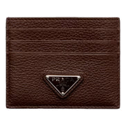 Prada Vitello Daino Bruciato Brown Leather Small Card Holder Wallet sold at Queen Bee of Beverly  Hills